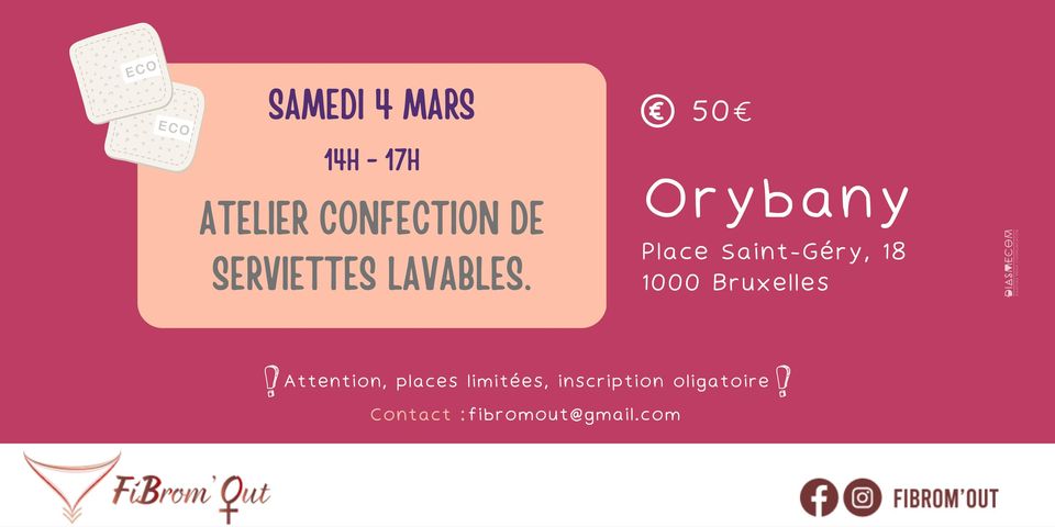 Atelier confection de serviettes lavables